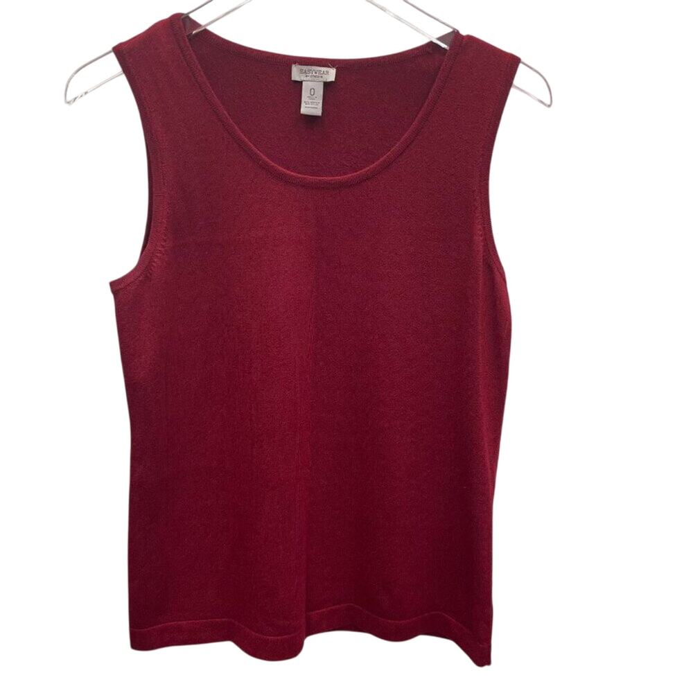 Chico’s Easy Wear Red Knit Sleeveless Tank Top Size Small